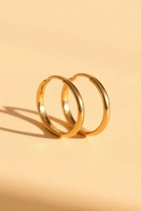 Aretes Argolla Dorada 18k