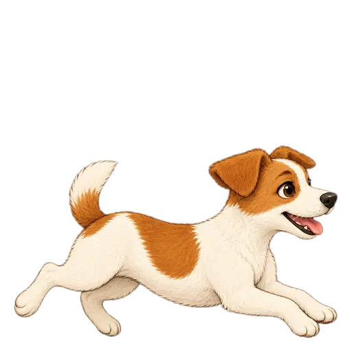 Moly, la perra Jack Russell, corriendo