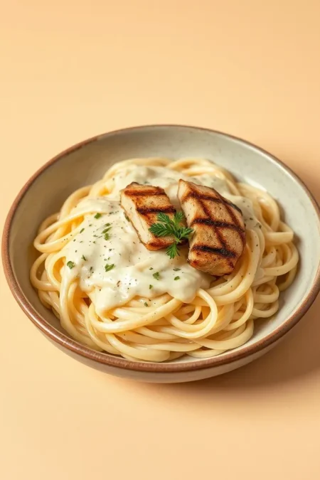 Pasta alfredo con pollo